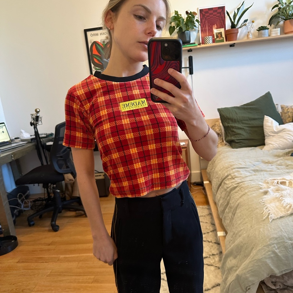 Madame plaid crop top